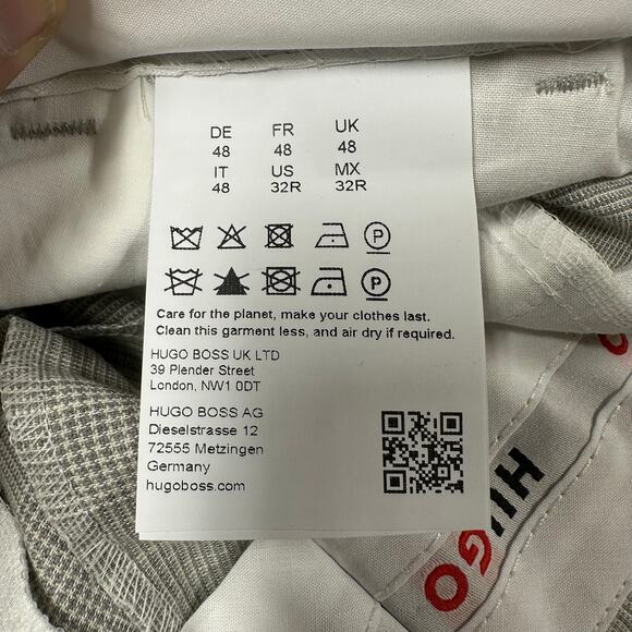 Hugo Boss NWT Men's Slim Fit Stretch Wool Gray Plaid Suit Pants Sz 32R Unhemmed - Picture 6 of 10